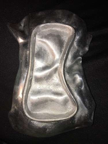 Silver Metal CAST ALUMINUM Bunny Rabbit Carrots Tray Dish 5