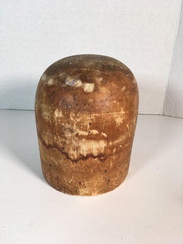 Vintage Wooden Hat Block- Head  Style Form Display Mold - #22