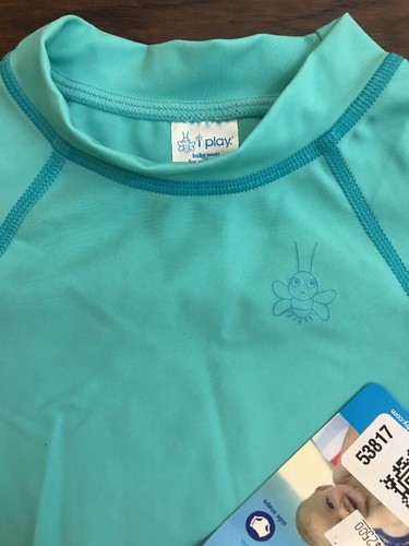 iPlay 2Pc swimwear 6-12M Reusable Swim Diaper & Rashguard Blue NWT