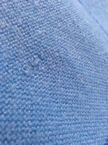 Fabrio Fairbult Woolen Mills Company Blue Throw Picnic Car Blanket Fringe