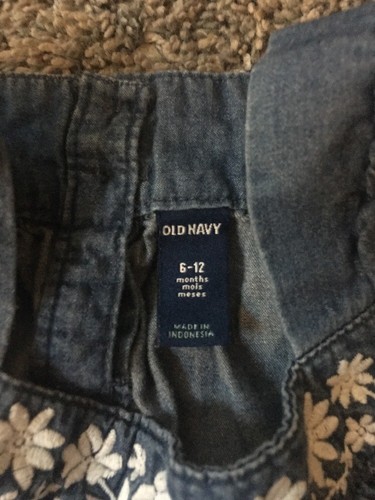 Girls Size 6-12 Months Denim Romper