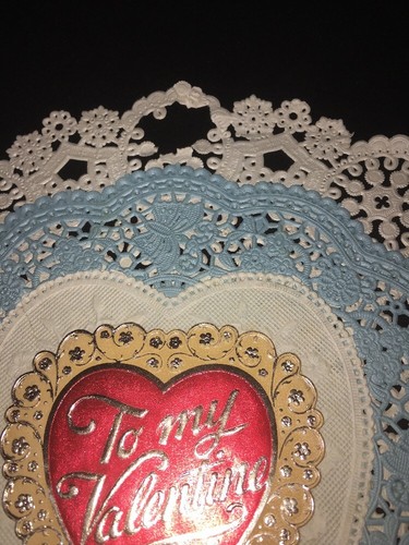 Vtg Valentines Day I Love you Card Paper Dolie 8