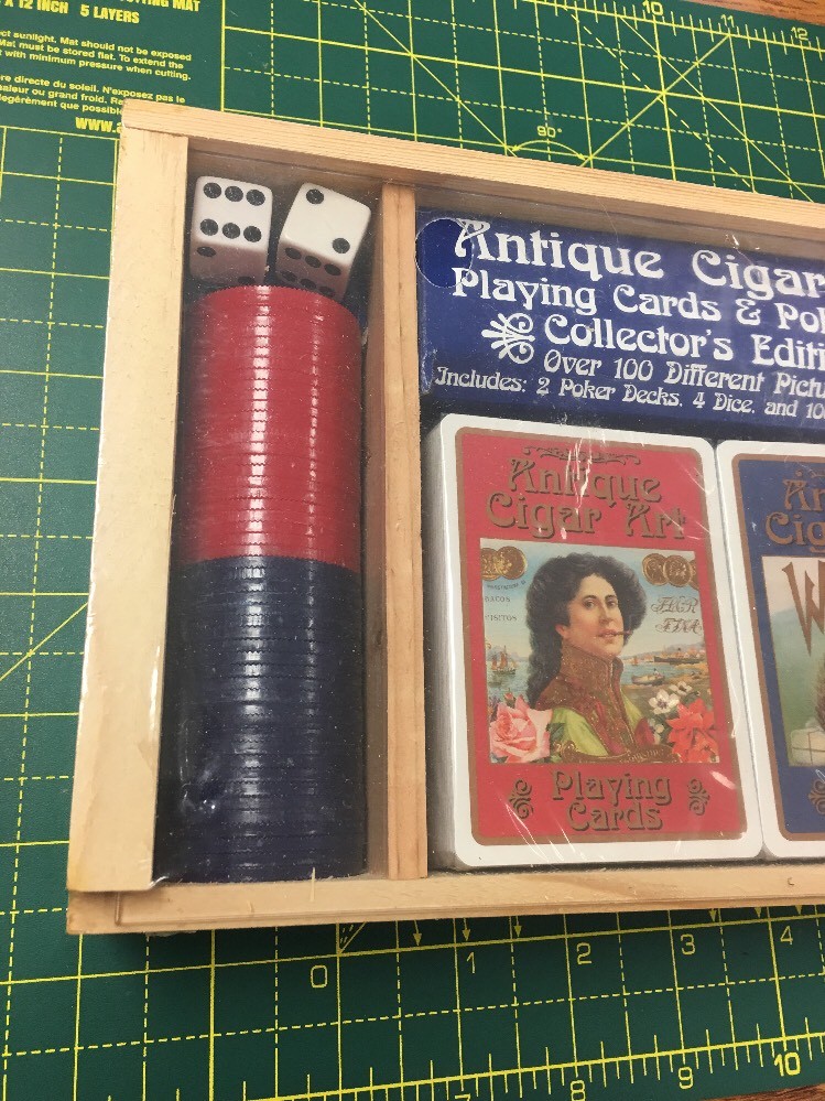 Antique Cigar Art Playing Cards & Poker Set 