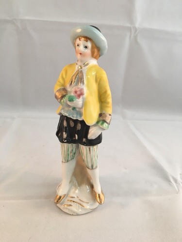 Colonial Man Boy Figurine Bisque Porcelain Occupied Japan