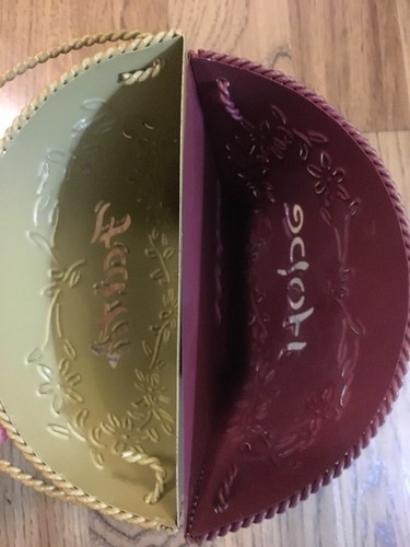 Decorative Wall Hanging Metal Baskets: Maroon & Mustard Yellow: Faith & Hope