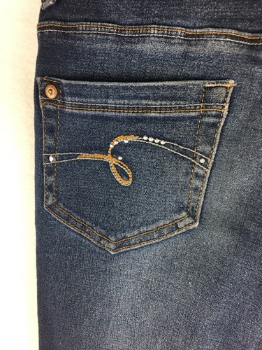 Justice Girl's Jeans Size 12S Simply Low Stretch Dark Wash Bootcut  J1