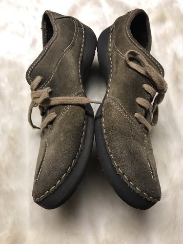 Josef Seibel Women's Gray/Brown Suede Lace Up Comfort Sneaker Shoe 39 (Size 8)