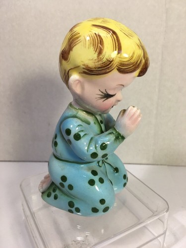 Little Boy Kneeling Praying  Figurine Japan