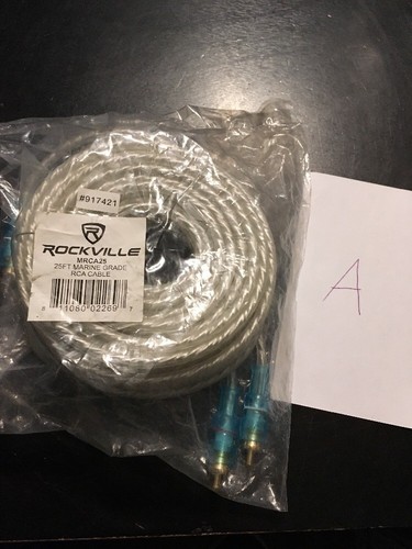 Rockville MRCA25 25 Foot Twisted Pair Marine RCA Cable 100% Copper, Split Pin