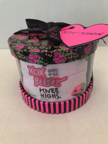 Betsey Johnson Women's 3 Pairs Knee Highs Socks 9-11 NIB