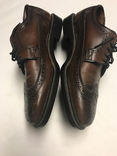 VINTAGE Rand Mens Shoes Size 8 Brown Wing Tip Oxfords Lace up dress shoes