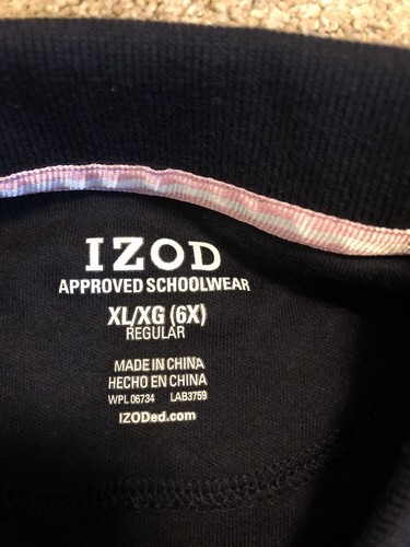 (NWT) Lot Of 2 - Izod Girls Polo Shirts - Light Blue - Navy Blue - Sixe XL/ 6X