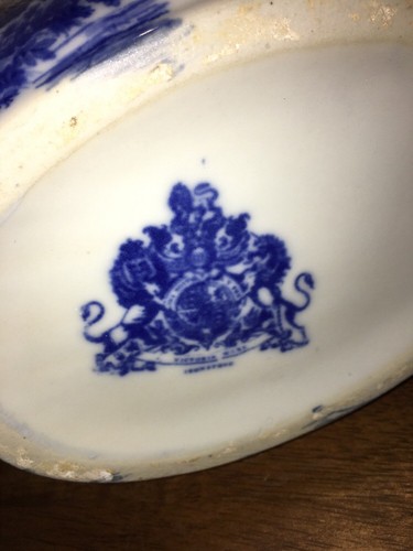 Blue White Porcelain Planter Victoria Ware Ironstone EC