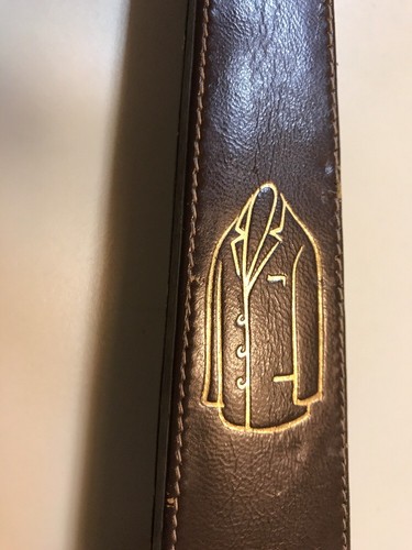 Vintage 2 Sided Clothes Brush Wood With vinyl Stitched Gold Embossed Handle