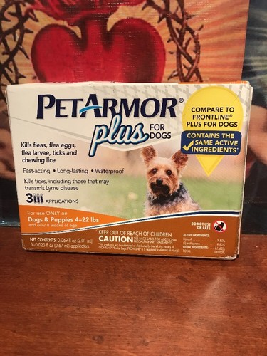 2 Box PetArmor Plus Flea Tick Prevention for Small Dogs with Fipronil 4 to 22 Lb