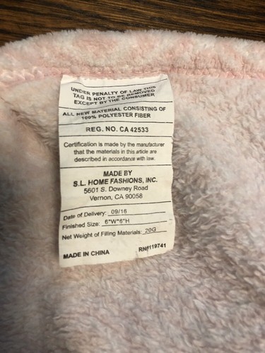 S L Home Gray Mouse Pink Lovey Knotted Corners Geometric Design Security Blanket