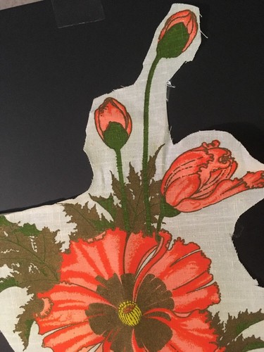 Signed Alfred Shaheen  Poppy Flower Hand Printed Fabric In Hawaii