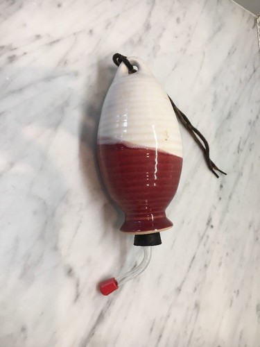 Vintage Five Bridges Handmade Stoneware Ceramic Hummingbird Feeder New In Box