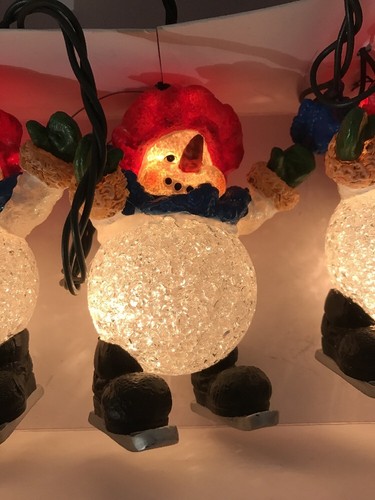 Snowman String Lights Set of 5 Skating  snowmen WORKS PERFECT