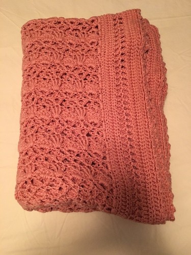 Vintage Afghan Blanket Spread 50 X 72 Handmade  Crochet