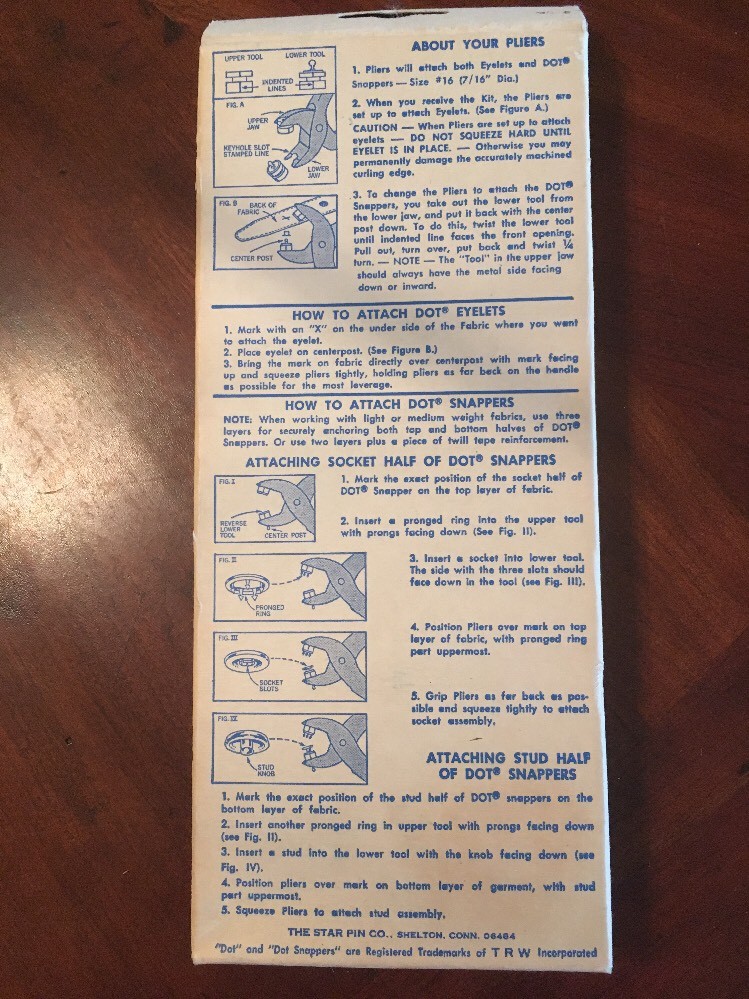 NEW VINTAGE (DOT) SNAPPER AND EYELET PLIER KIT