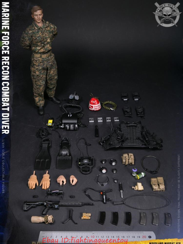 DAMTOYS78055USMCコンバット・ダイバーフォースリコン・ウッドランド Damtoys 1/6 Dam78055 Us Marine Force Recon Combat Diver