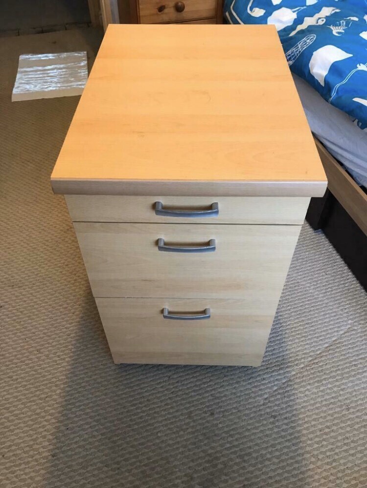 Small Filing 3 Drawers Beech Effect 3FT Tall in Yardley, West Midlands Gumtree