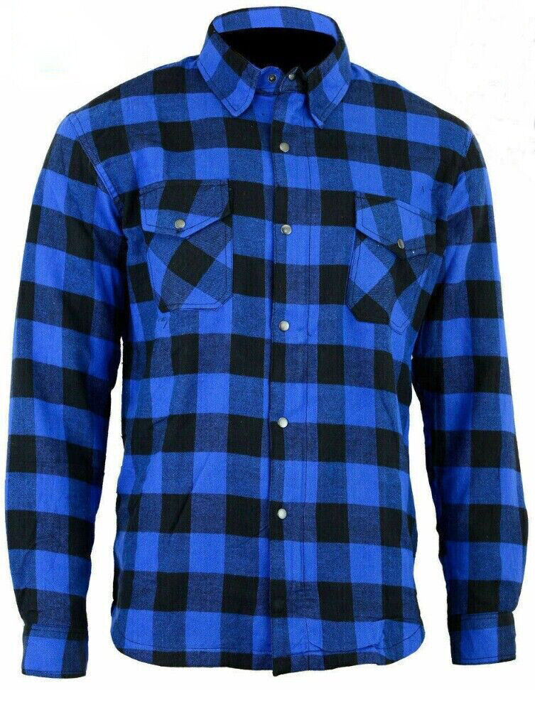 Motorbike Motorcycle Lumberjack  Flannel Kevlar Lined Shirt CE Armour