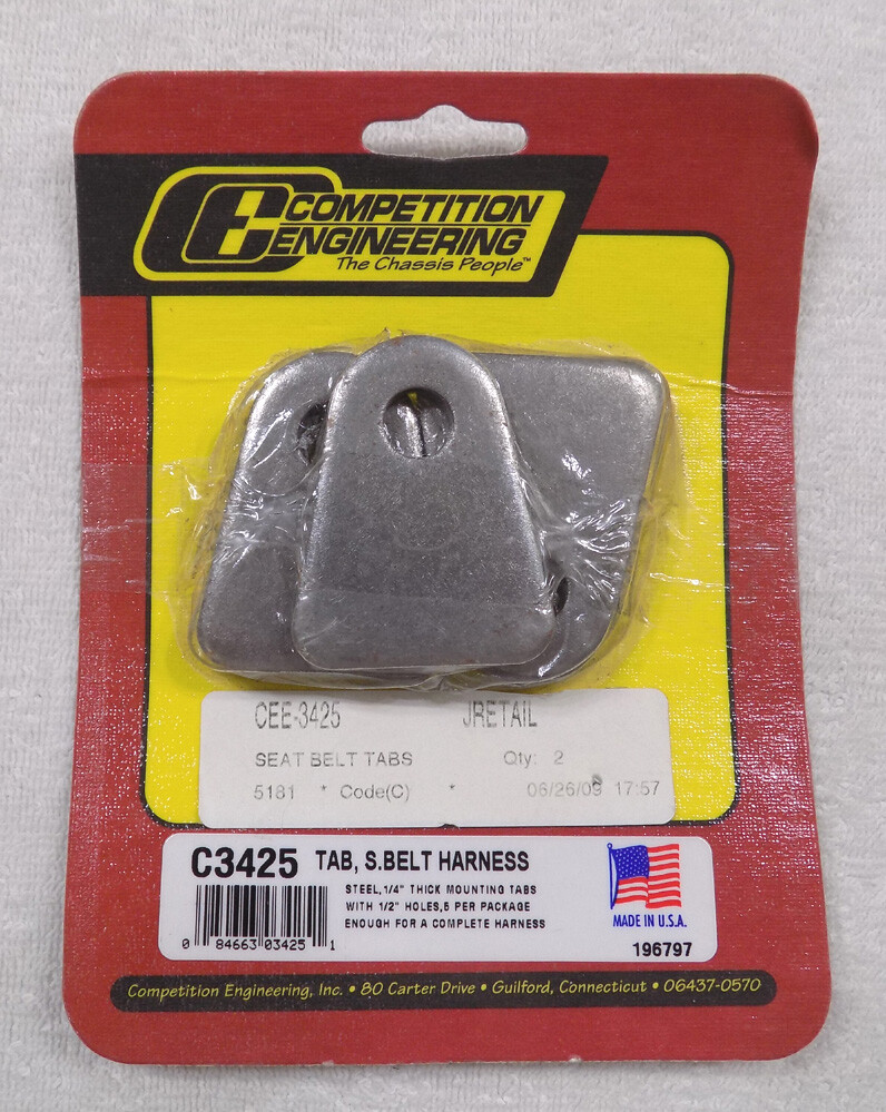 Competition Engineering C3425 Seat Belt Harness Tabs 5-Pack Competition Engineering C3425 Seat Belt Harness Tabs 5-Pack