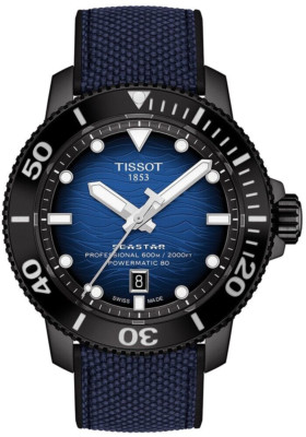 NEW TISSOT T1206073704100 SEASTAR 2000 46MM BLACK CASE RUBBER T120.607.37.041.00