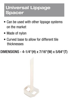 DTA Universal Tile Lippage Leveling System Spacers 