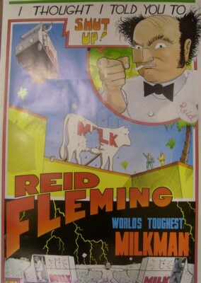 REID FLEMING TOUGHEST MILKMAN 33 X 22 PROMO POSTER DAVID BOSWELL 1988 RARE!!!!!!