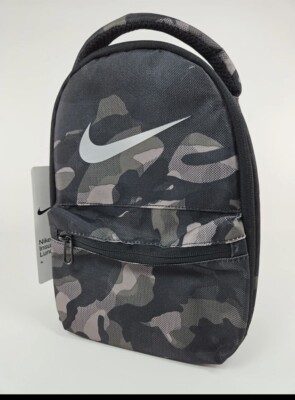 Nike Brasilia Just Do It Fuel Pack Lunch Bag Box Tote Black Grey Camo Zipper New