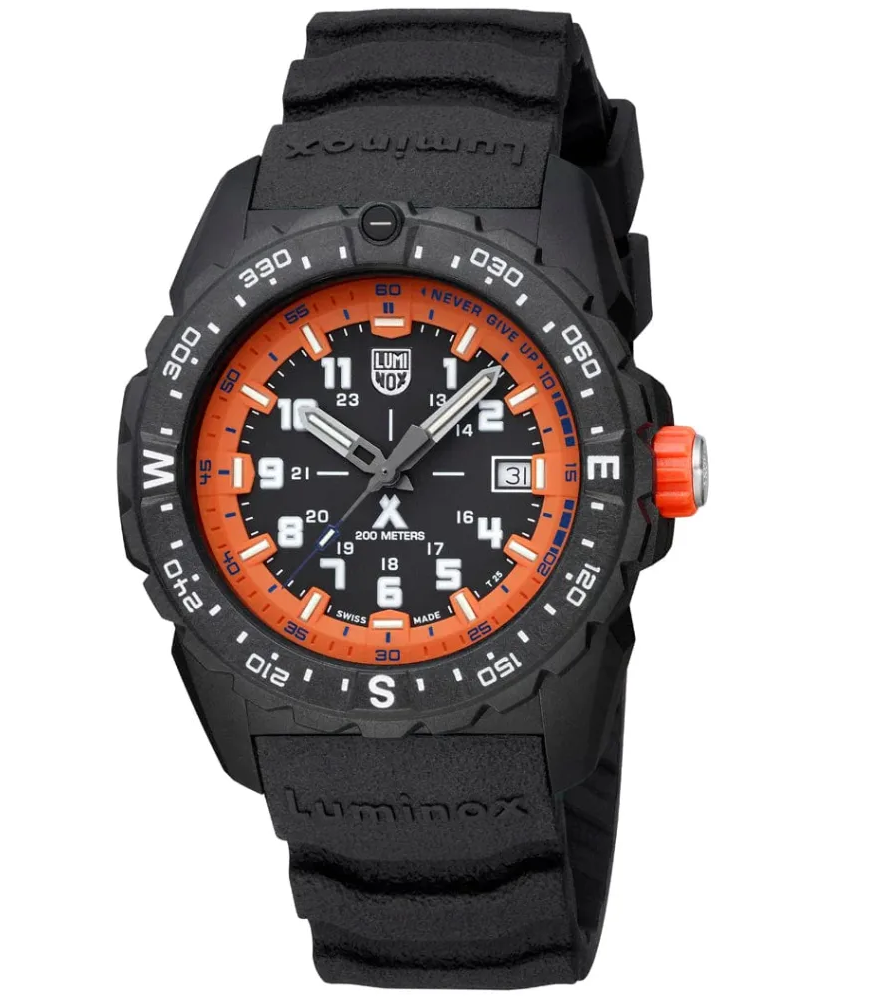 Pre-owned Luminox Men's Watch Bear Grylls Survival Quartz Orange Dial Black Strap Xb.3739