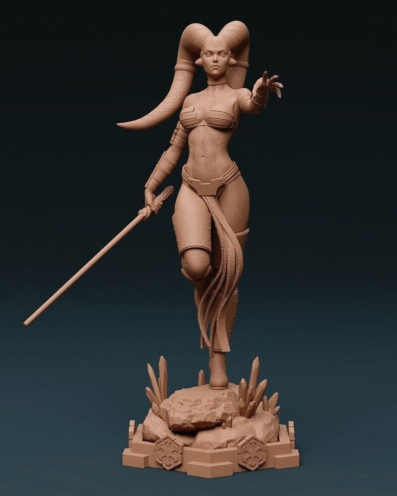 3D Print-Star Wars -Darth Talon Pose2- Grey Or Painted-Custom Resin Statue