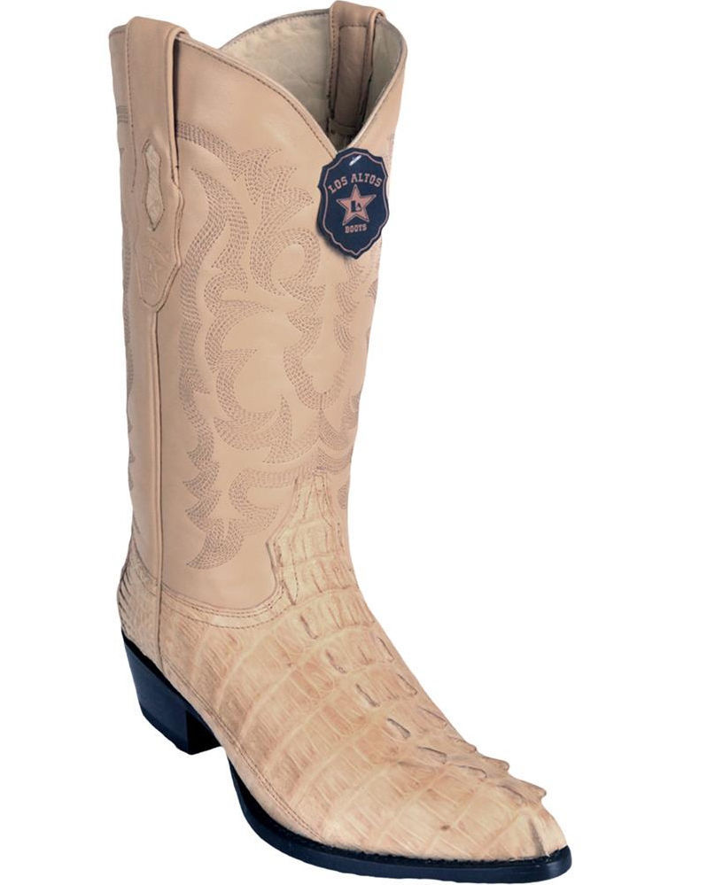 Pre-owned Los Altos Boots Los Altos Men Oryx Genuine Crocodile Caiman Tail Western Cowboy J-toe Boot Ee
