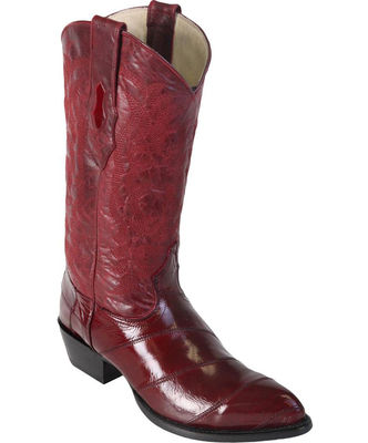 Pre-owned Los Altos Boots Los Altos Men Burgundy Genuine Eel Western Cowboy Boot J-toe (ee+) 990806 In Red