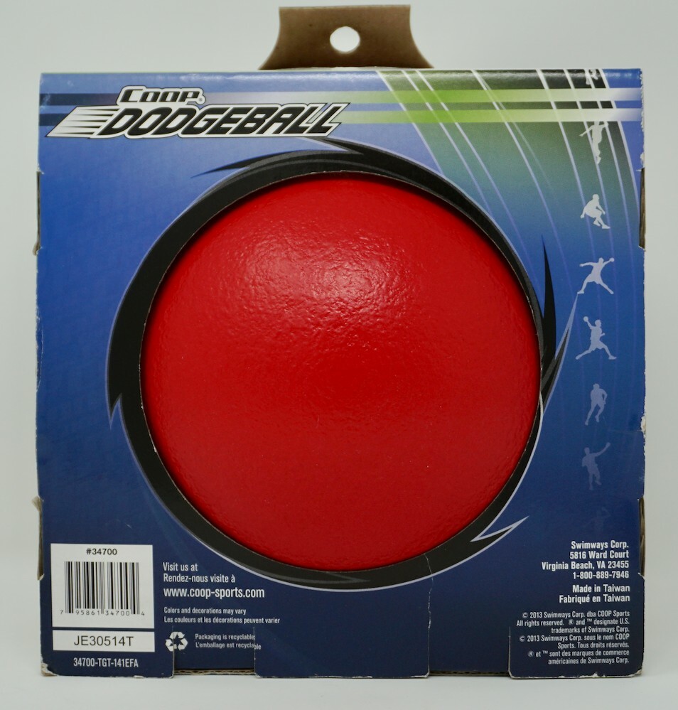 Red Coop Dodgeball Sting Free Foam Ball - New In Box