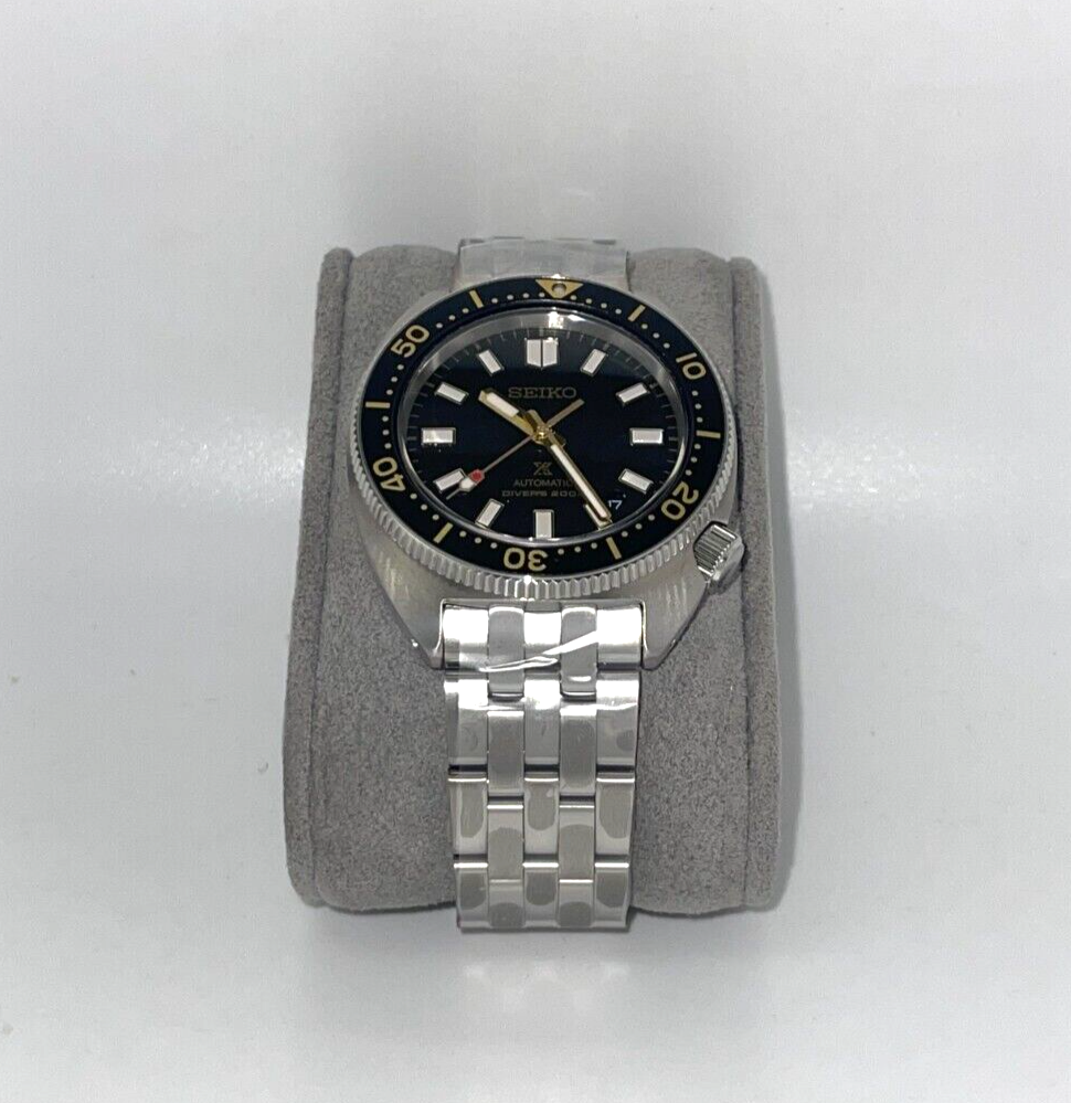 Pre-owned Seiko Luxe Prospex Black Dial Gold Accent Diver Watch Spb315 In Box With Tag