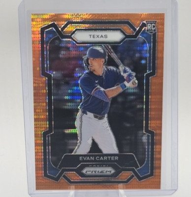 2024 Painini Prizm Evan Carter orange pulsar 32/399 (RC and JERSEY MATCH)