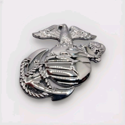 3D United States Marine Corps Metall KFZ Aufkleber Silber Sticker Emblem USA