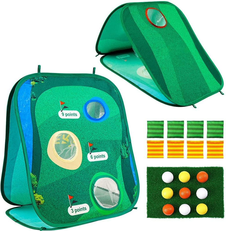 Chipping Cornhole Game Set For Indoor Outdoor Yard Play, Wit