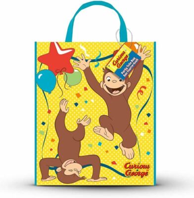 Curious George Plastic Tote Bag  13'' x 11'' Birthday Party Supplies