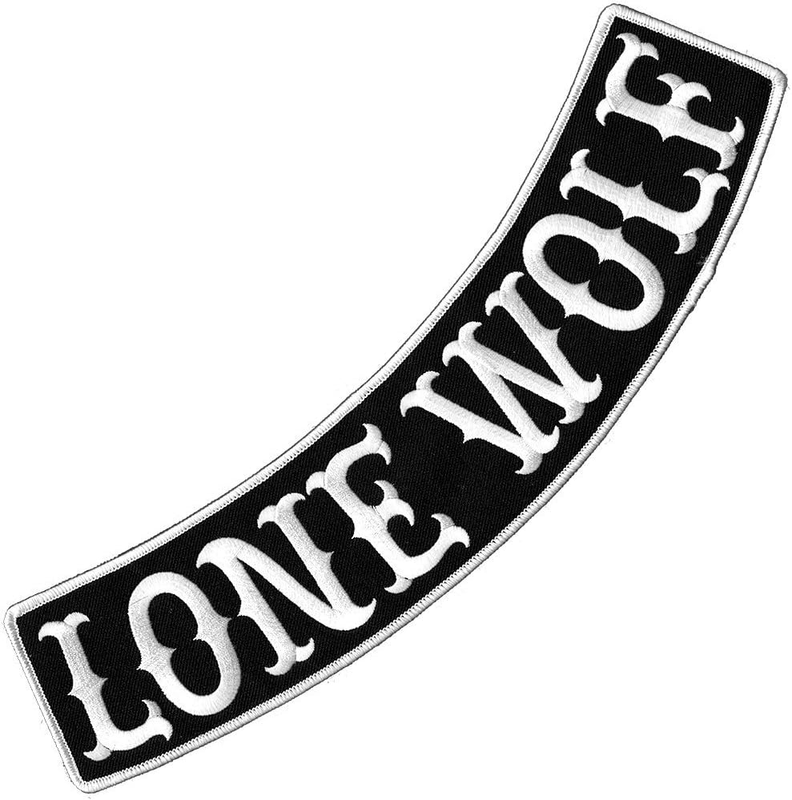 VEGASBEE® Lone Wolf Embroidered Iron-On Patch Biker Jacket Rider Vest Bottom Roc