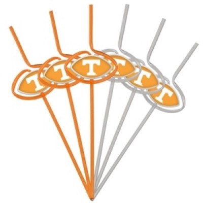Tennessee Volunteers Team Sipper Straw - 6 Pack [NEW] NCAA Party Tailgate Drink
