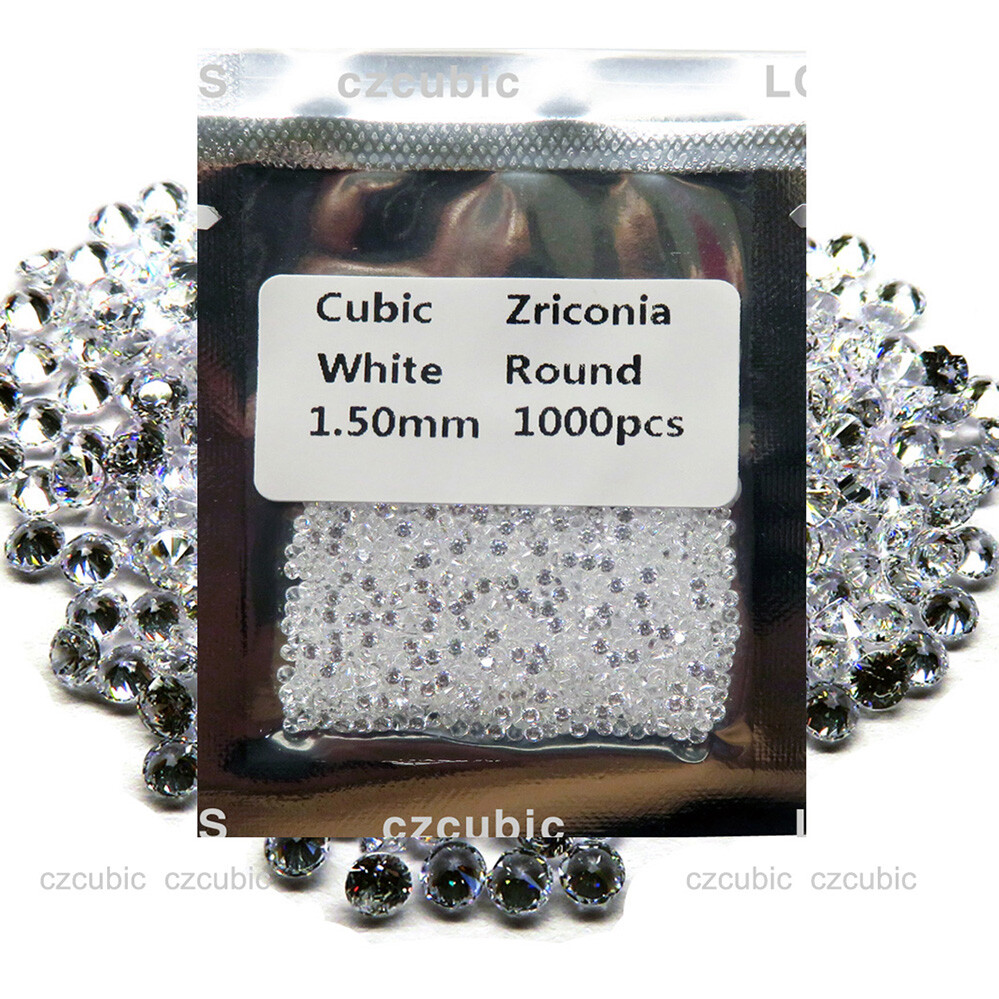 ROUND CUBIC ZIRCONIA CZ LOOSE STONES 1000 PCS START 0.7 MM 5A QUALITY SHIP IN US