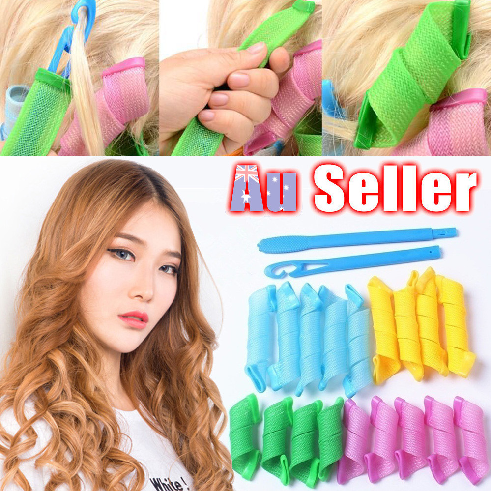 18pcs No Heat Leverage Curlers Formers Spiral Styling Rollers