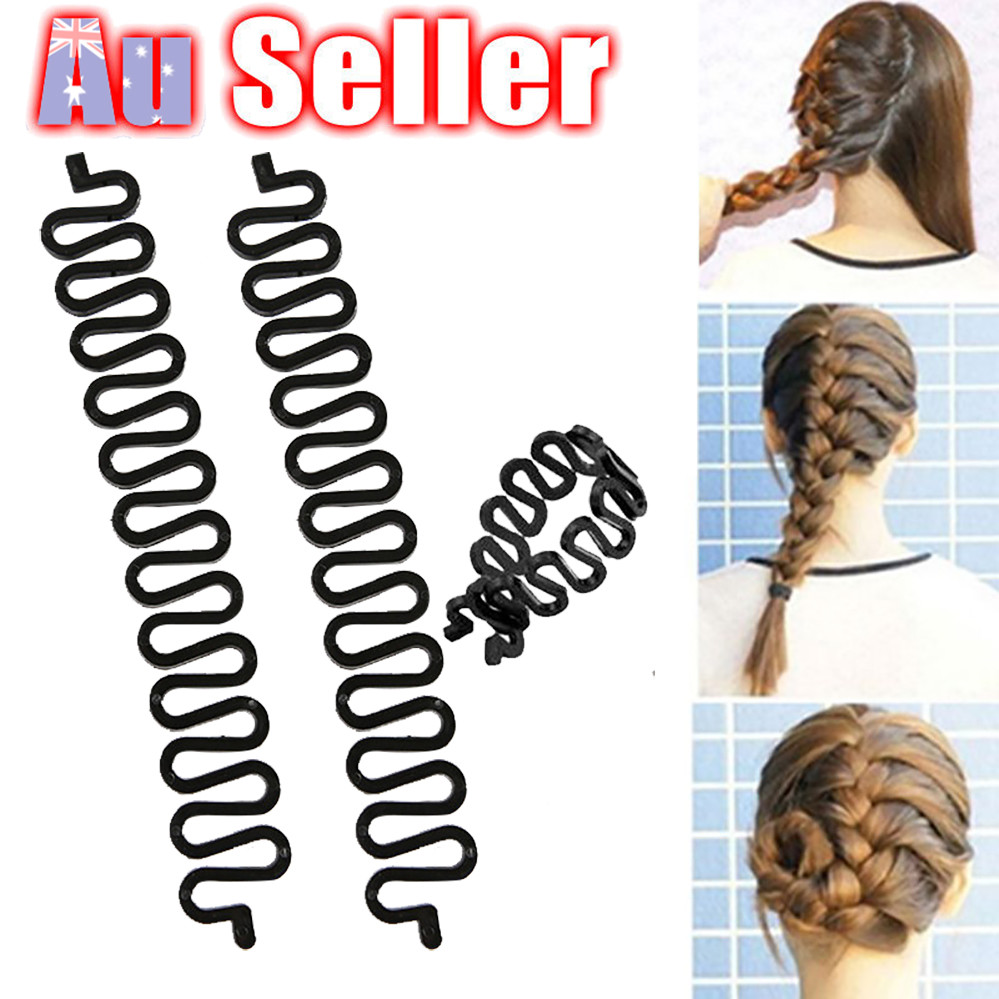 2x Fish Bone Hair Braiding French Braid Tool Roller Magic Twist