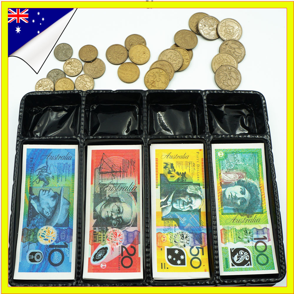 childrens kids toy fake pretend play money notes australian dollar