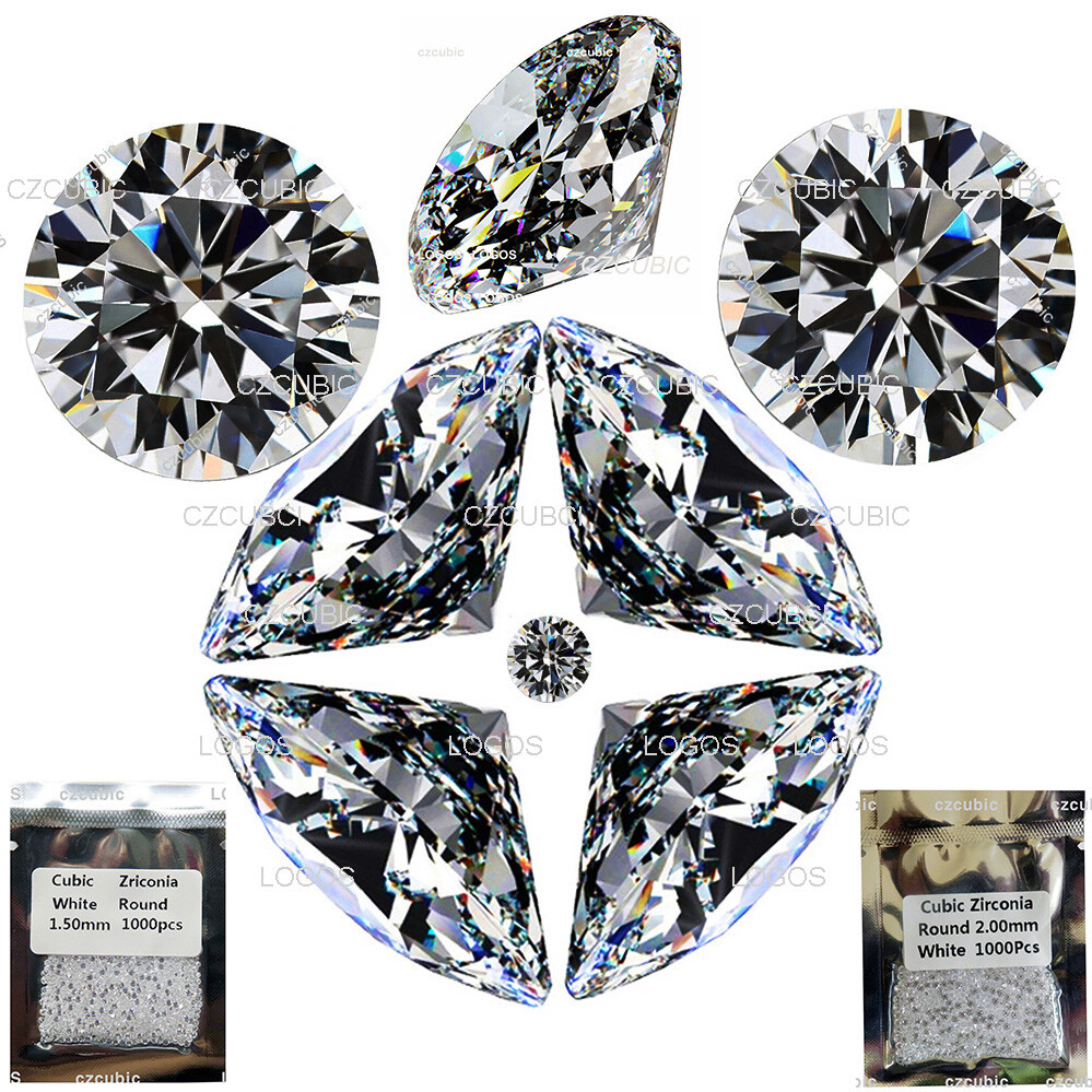 ROUND CUBIC ZIRCONIA CZ LOOSE STONES 1000 PCS START 0.7 MM 5A QUALITY SHIP IN US